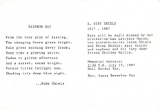 1987 Rudy Shiels death notice