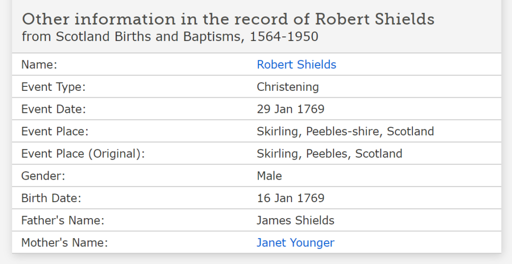 1769 Robert Chistening