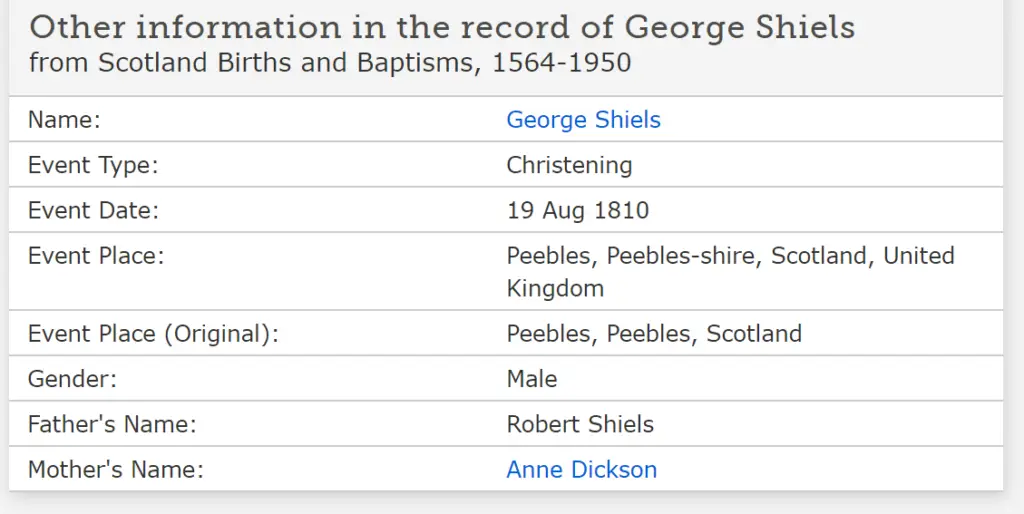 1810 George Christening