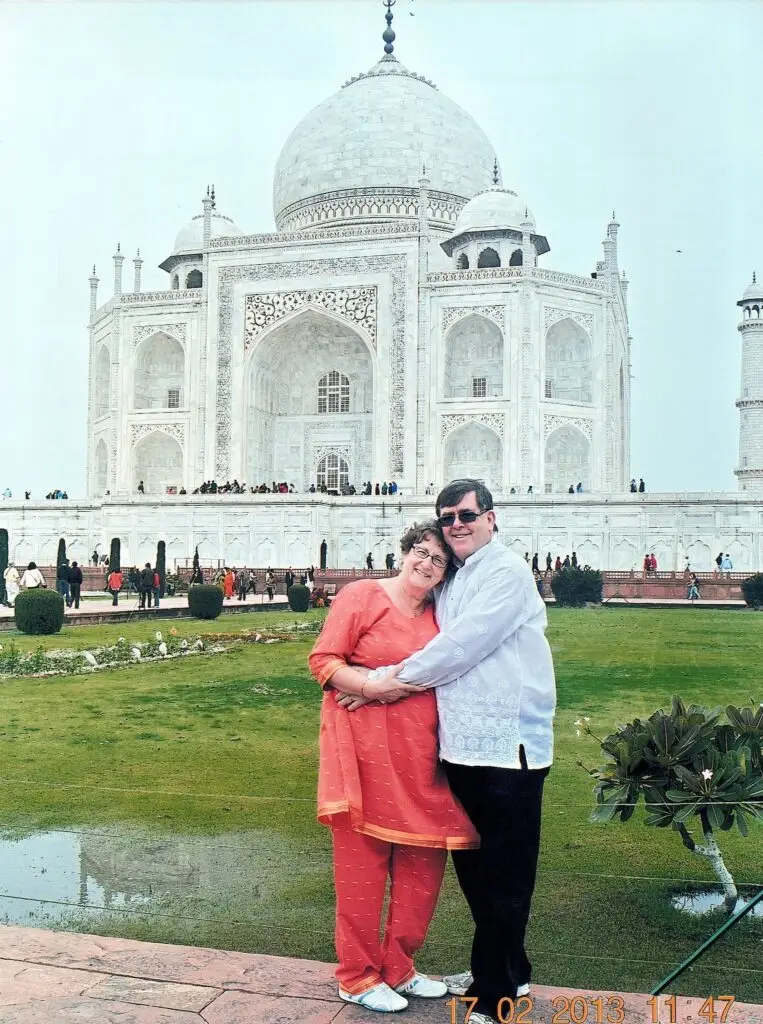 India, 2013 — Dan and Judy at the Taj Mahal.