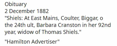 Barbara Cranston Obit 1