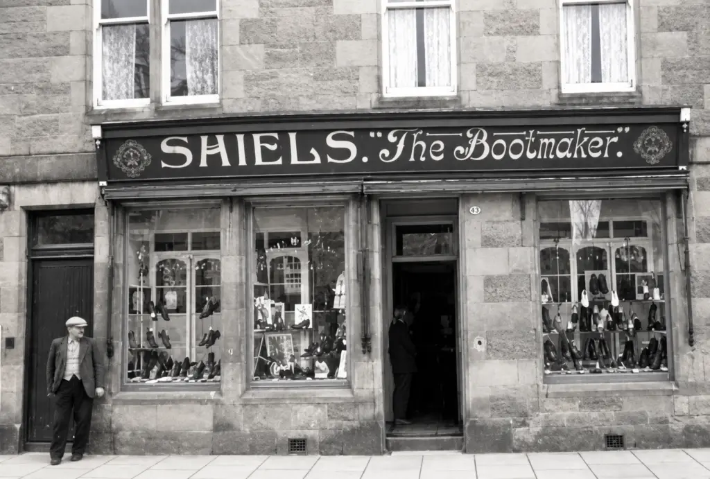 Shiels the Bootmaker shop in Biggar, Scotland