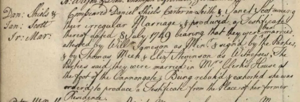 Dan's Marriage document