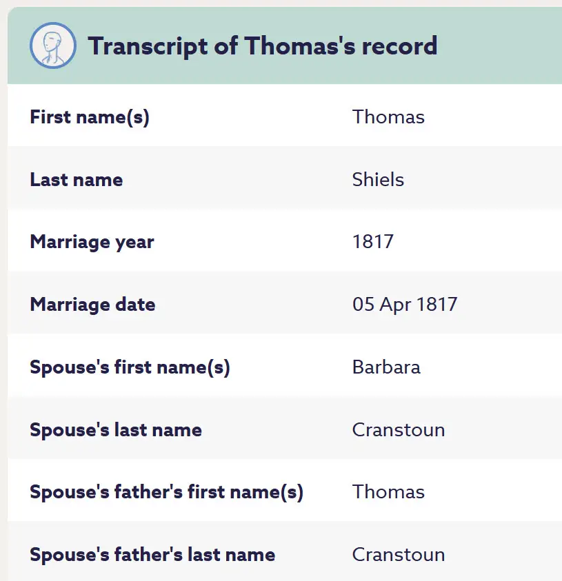 Thomas Marriage