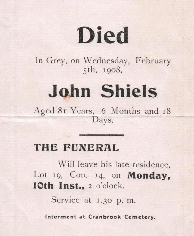 John Shiels Death Notice