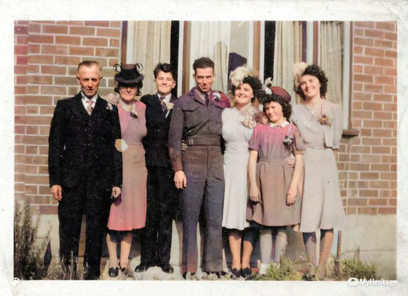 George & Betty Shiels wedding party