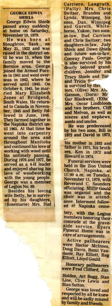 George Shiels Obit