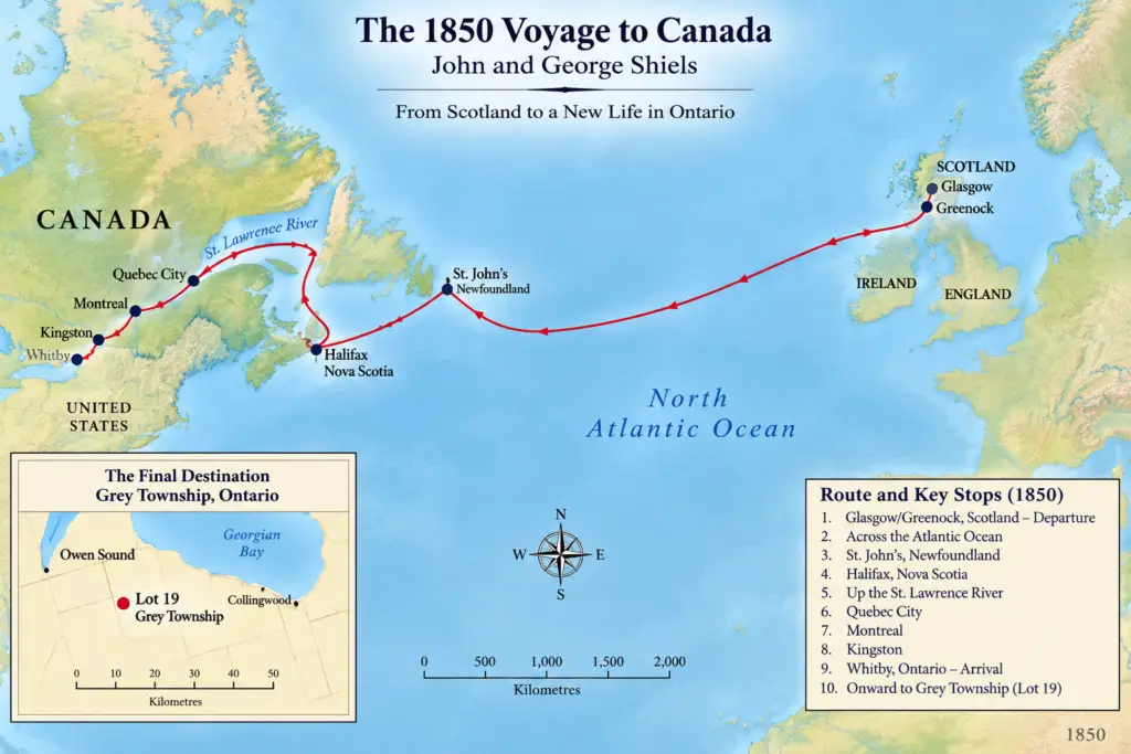 1850 Voyage across Atlantic