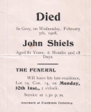 1908 John Shiels death notice