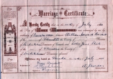 1920 Howard and Lottie marriage certificate