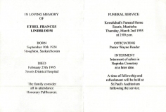 1995 Ethel Lindbloom death notice