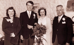 1953 Dewi and Jeannette wedding with David and Vi